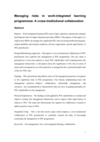 Managing risks in work-integrated learning programmes: a cross-institutional collaboration