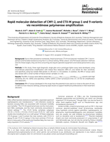 Rapid molecular detection of CMY-2, and CTX-M group 1 and 9 variants via recombinase polymerase amplification