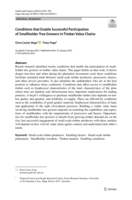 Conditions that Enable Successful Participation of Smallholder Tree Growers in Timber Value Chains