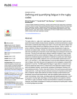 Defining and quantifying fatigue in the rugby codes