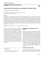 Sexual quality of life following a cancer diagnosis: a qualitative study