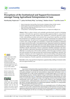 Perceptions of the Institutional and Support Environment amongst Young Agricultural Entrepreneurs in Laos