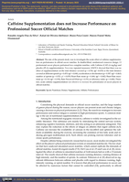 Caffeine Supplementation does not Increase Performance on Professional Soccer Official Matches