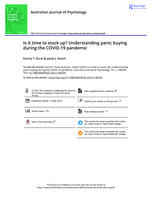 Is it time to stock up? Understanding panic buying during the COVID-19 pandemic