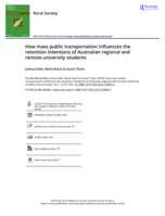 How mass public transportation influences the retention intentions of Australian regional and remote university students