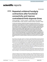Repeated unilateral handgrip contractions alter functional connectivity and improve contralateral limb response times
