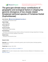 The geno-geo-climate nexus: contributions of geographic and ecological factors in shaping the genomic divergence of two closely related threatened rainforest species of Fontainea Heckel (Euphorbiaceae)