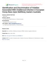 Identification and Discrimination of Volatiles Associated With Chalkbrood Infection in European Honey Bees (Apis Mellifera), Eastern Australia