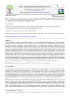 How to better manage tourism in times of pandemic? Moving forward on a discussion we should have had before the 2020 crisis