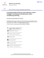 A scoping review of factors that influence career changers’ motivations and decisions when considering teaching