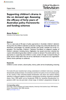 Supporting children’s drama in the on demand age: Assessing the efficacy of forty years of Australian policy frameworks and funding schemes