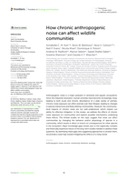How chronic anthropogenic noise can affect wildlife communities