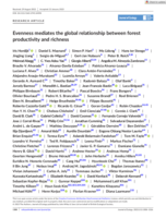 Evenness mediates the global relationship between forest productivity and richness