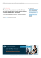 The impact of regulations on construction and demolition waste market creation and stimulation: Australian stakeholders’ perception