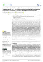 Evaluating the COVID-19 Impacts on Sustainable Procurement: Experiences from the Australian Built Environment Sector