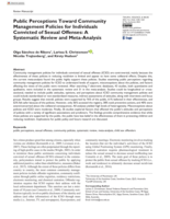 Public Perceptions Toward Community Management Policies for Individuals Convicted of Sexual Offenses: A Systematic Review and Meta-Analysis