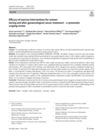 Efficacy of exercise interventions for women during and after gynaecological cancer treatment - a systematic scoping review