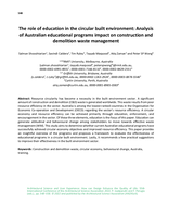 The role of education in the circular built environment: Analysis of Australian educational programs impact on construction and demolition waste management