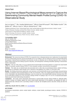 Using Internet-Based Psychological Measurement to Capture the Deteriorating Community Mental Health Profile During COVID-19: Observational Study