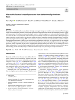 Hierarchical status is rapidly assessed from behaviourally dominant faces