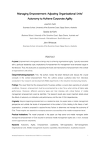Managing empowerment: adjusting organisational units' autonomy to achieve corporate agility
