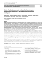 Effects of herbicides and mulch on the soil carbon, nitrogen, and microbial composition of two revegetated riparian zones over 3&nbsp;years