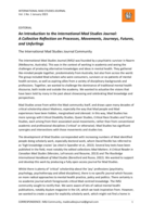 An Introduction to the International Mad Studies Journal: A Collective Reflection on Processes, Movements, Journeys, Futures, and Unfurlings