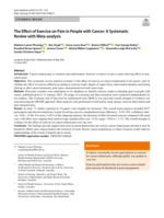 The Effect of Exercise on Pain in People with Cancer: A Systematic Review with Meta-analysis