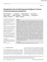 Managing the risks of artificial general intelligence: A human factors and ergonomics perspective