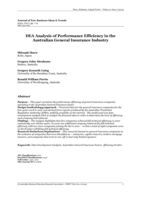 DEA Analysis of Performance Efficiency in the Australian General Insurance Industry