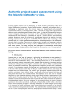 Authentic Project-Based Assessment Using the Islands: Instructor’s View