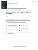 Community narratives on Facebook regarding mobile phone use while driving and road policing technologies