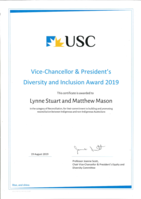 Submission for the 2019 USC’s Vice Chancellor & Presidents’ Diversity and Inclusion Award by USC’s School of Nursing, Midwifery & Paramedicine – Mandandanji Woman and the Whitefella team members – Lynne Stuart and Matt Mason