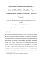 Electrochemically Exfoliated Graphene for Electrode Films: Effect of Graphene Flake Thickness on the Sheet Resistance and Capacitive Properties