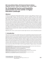 Re-Strategizing Tourism and Hospitality Assessments in a Post-COVID-19 Higher Education Landscape
