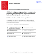Children's and parents' perceptions on safe routes to schools: a mixed-methods study investigating factors influencing active school travel