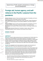 Foreign aid, human agency, and self-reliance in the Pacific: Lessons from the pandemic