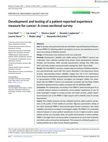 Development and testing of a patient-reported experience measure for cancer: A cross-sectional survey