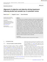 Alignment of subjective and objective driving impairment following alcohol and cannabis use: A systematic review