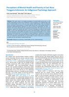 Perceptions of Mental Health and Poverty in East Nusa Tenggara-Indonesia: An Indigenous Psychology Approach
