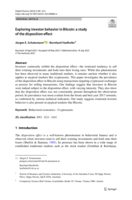 Exploring investor behavior in Bitcoin: a study of the disposition effect