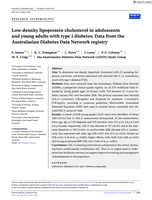 Low-density lipoprotein cholesterol in adolescents and young adults with type 1 diabetes: Data from the Australasian Diabetes data network (Addn) registry
