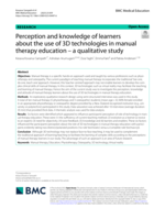 Perception and knowledge of learners about the use of 3D technologies in manual therapy education – a qualitative study
