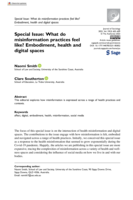 Special Issue: What do misinformation practices feel like? Embodiment, health and digital spaces
