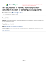 The abundance of harmful homozygous rare variants in children of consanguineous parents