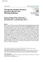 Therapeutic Hospital Gardens: Literature Review and Working Definition