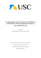 Live biotherapeutic products: their selective inhibition of Candida albicans and the mammalian cell response in Caco-2:HT29-MTX cells
