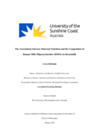 The Associations between Maternal Nutrition and the Composition of Human Milk Oligosaccharides (HMOs) in Breastmilk