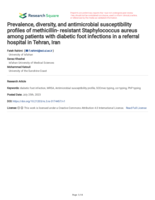 Prevalence, diversity, and antimicrobial susceptibility proles of methicillin-resistant Staphylococcus aureus among patients with diabetic foot infections in a referral hospital in Tehran, Iran