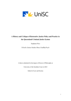 History and Critique of Restorative Justice Policy and Practice in the Queensland Criminal Justice System